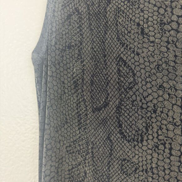 Vintage Carole Little Slinky Stretch Snake Print Sleeveless Maxi Dress Black S - Picture 4 of 13